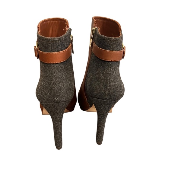 Antonio Melani "Knightlee" Chestnut Gray Leather Italy Pointed Boots - Picture 6 of 9